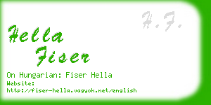 hella fiser business card
